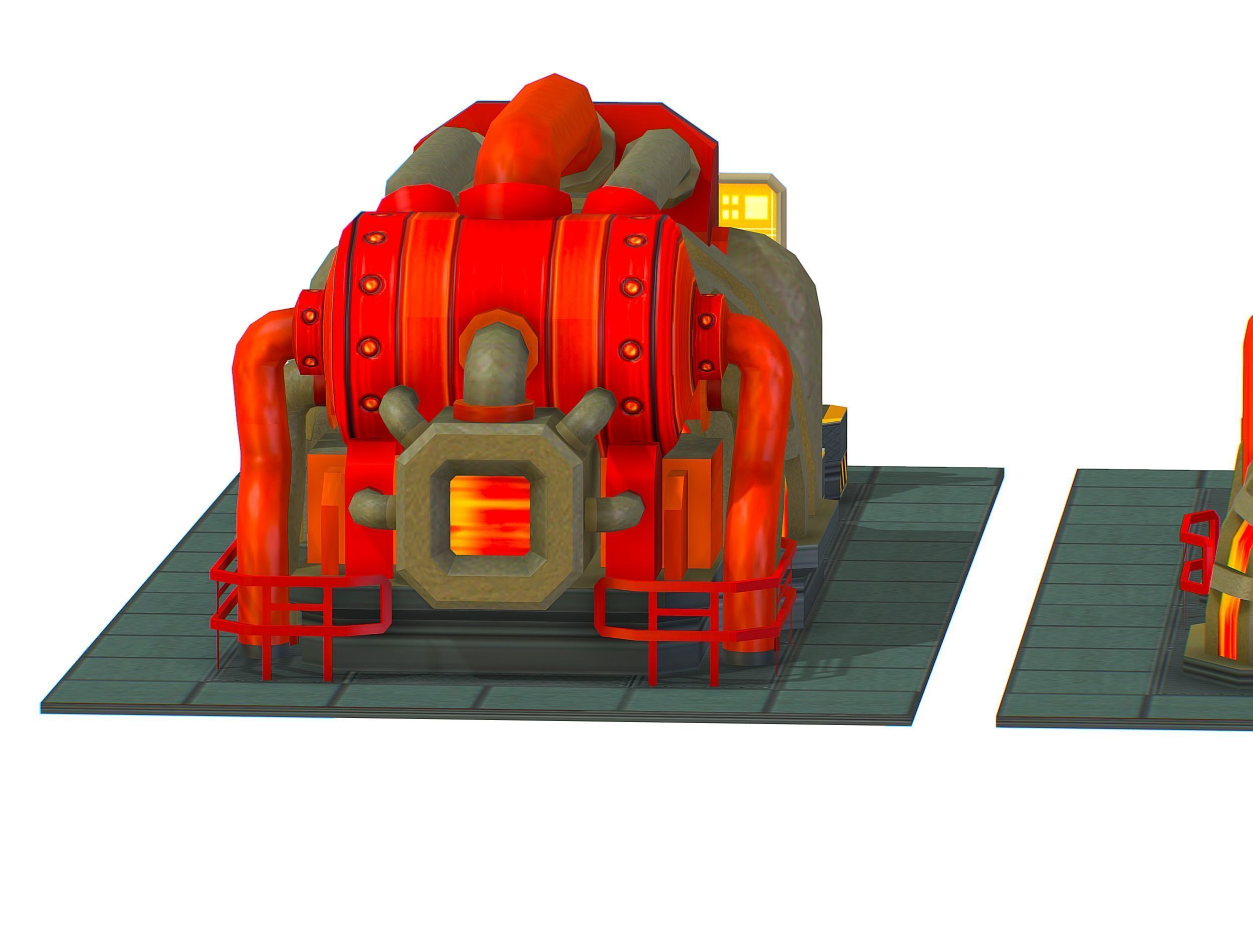 isometrical Installation Power Plant Generator Low-poly 3D model_28