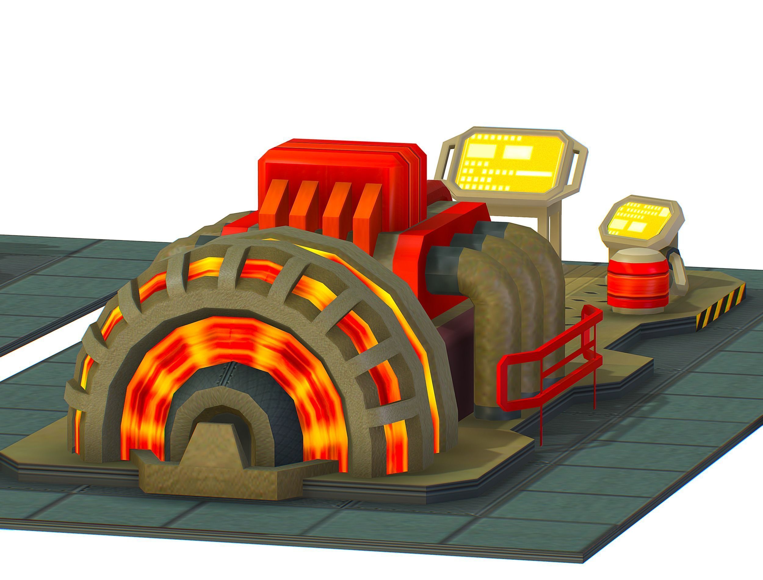 isometrical Installation Power Plant Generator Low-poly 3D model_36