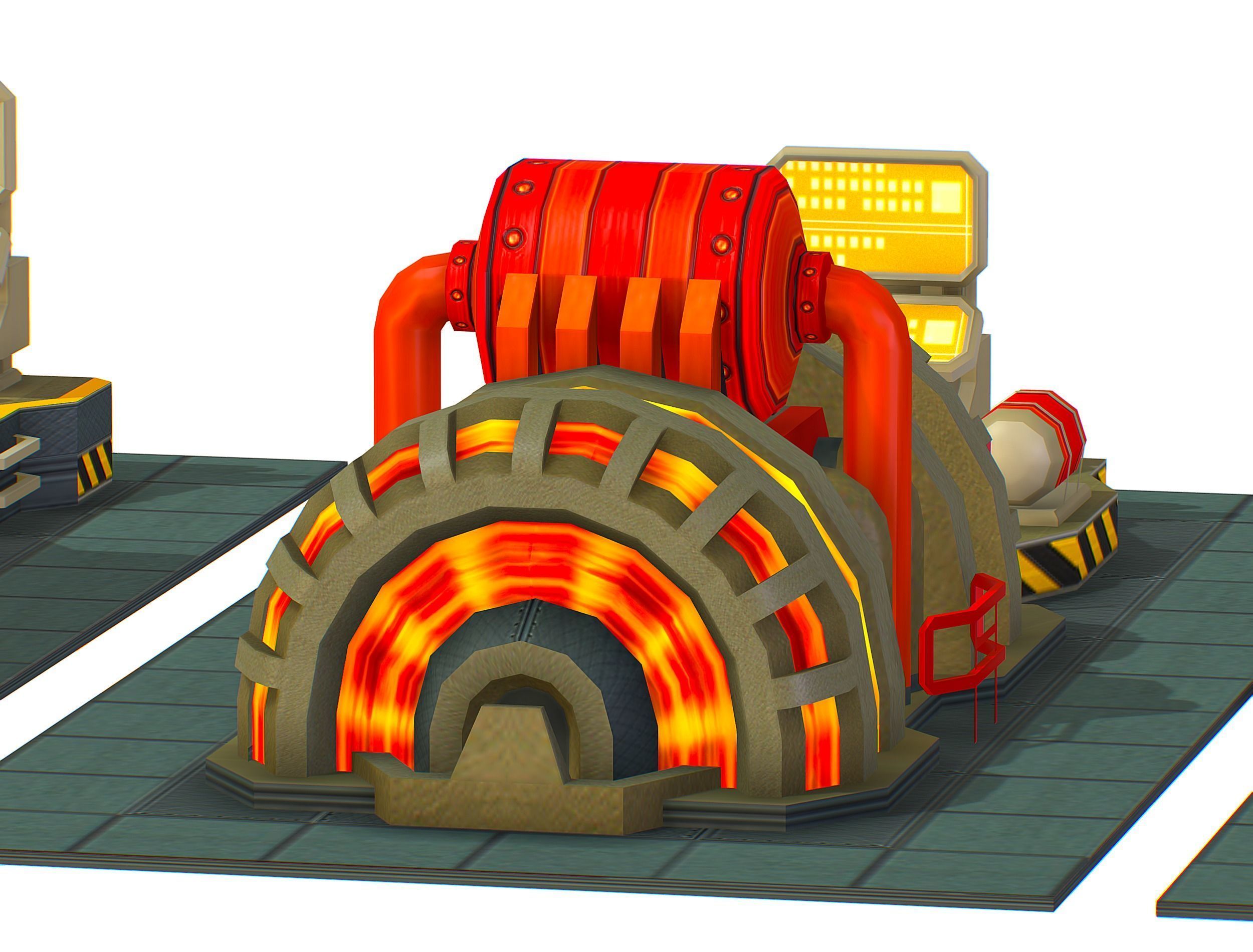 isometrical Installation Power Plant Generator Low-poly 3D model_32