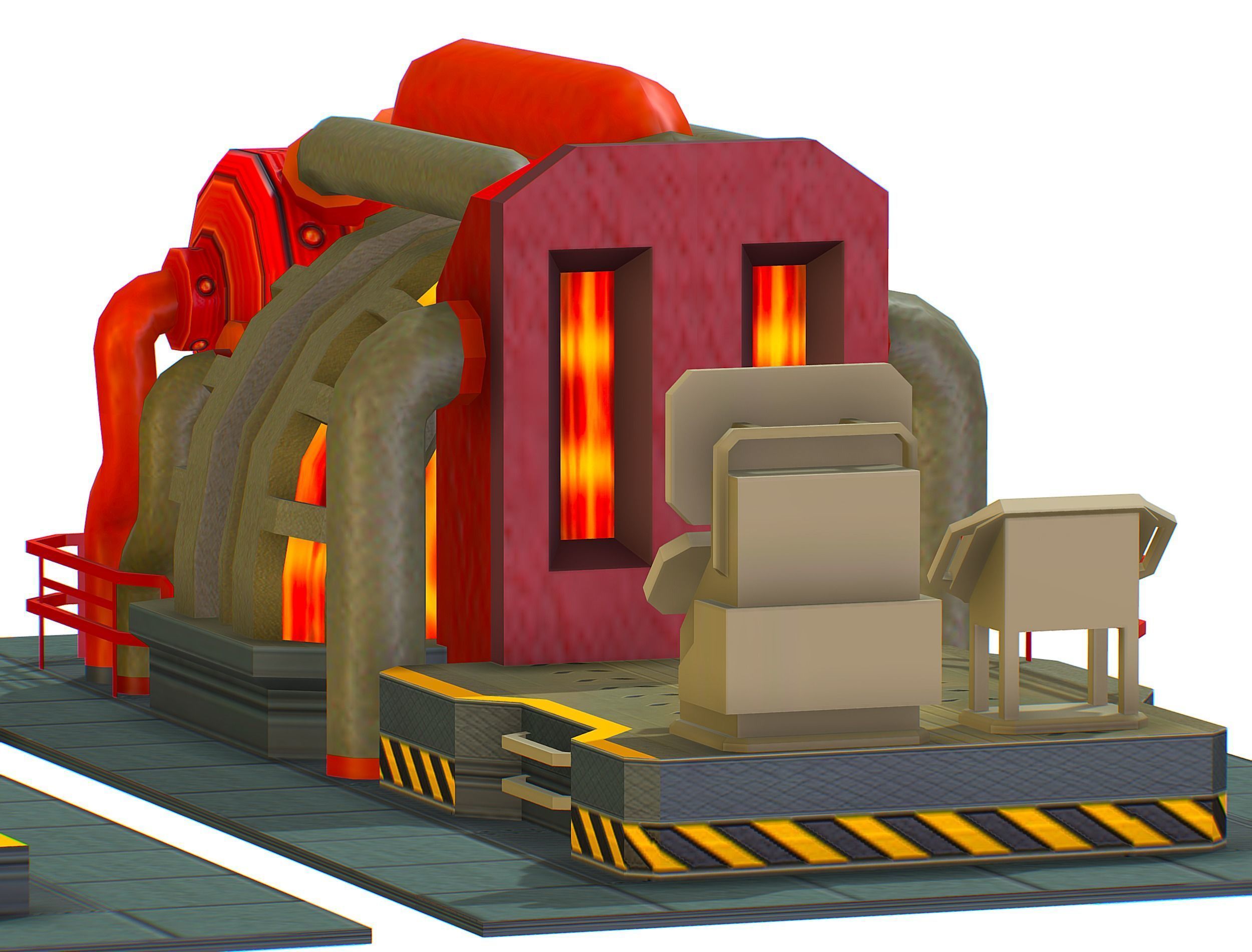 isometrical Installation Power Plant Generator Low-poly 3D model_31