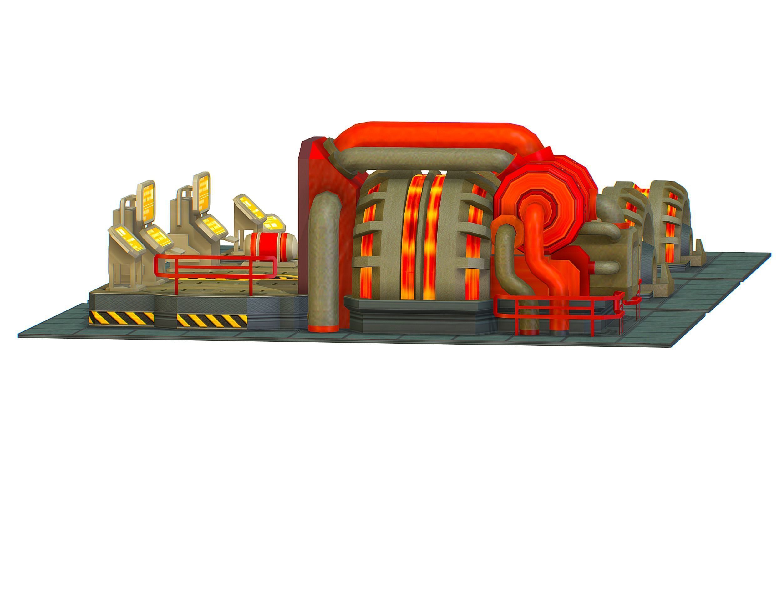 isometrical Installation Power Plant Generator Low-poly 3D model_19