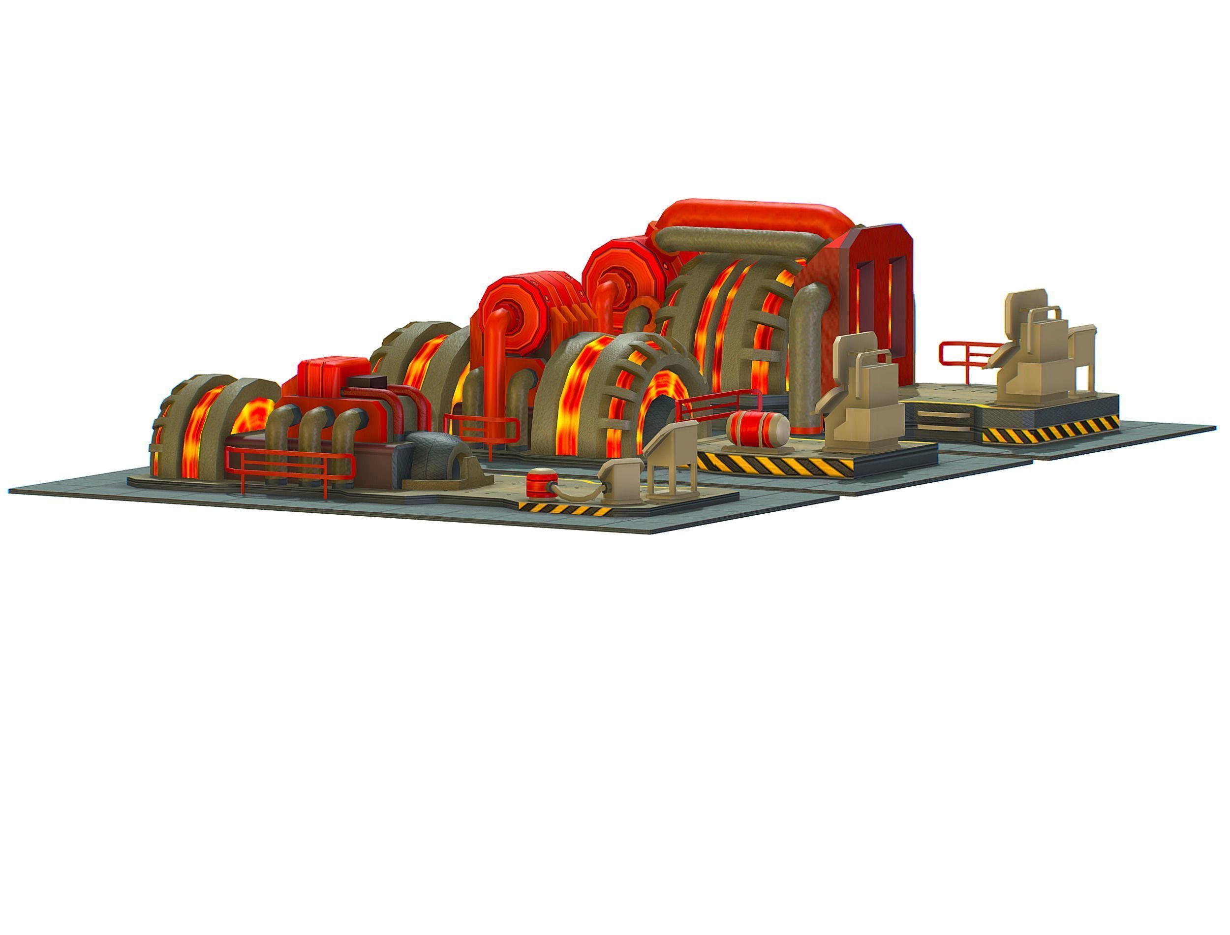 isometrical Installation Power Plant Generator Low-poly 3D model_24