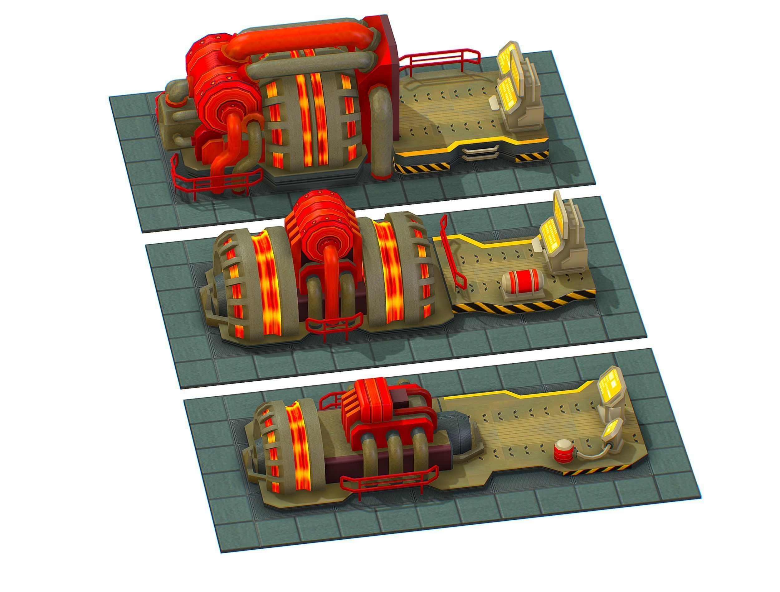 isometrical Installation Power Plant Generator Low-poly 3D model_13