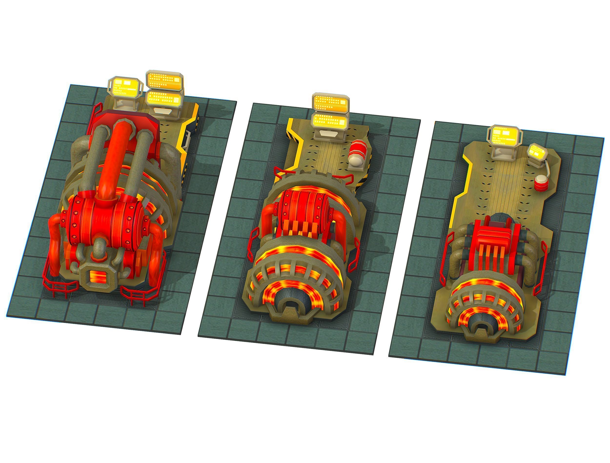 isometrical Installation Power Plant Generator Low-poly 3D model_1