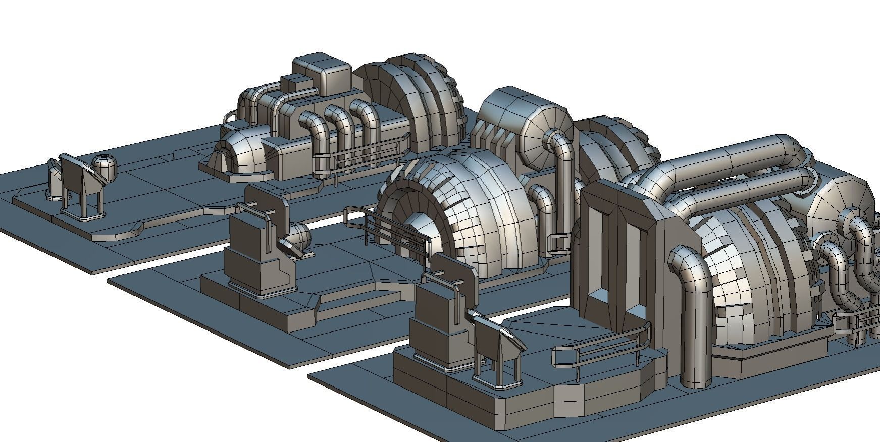 isometrical Installation Power Plant Generator Low-poly 3D model_47