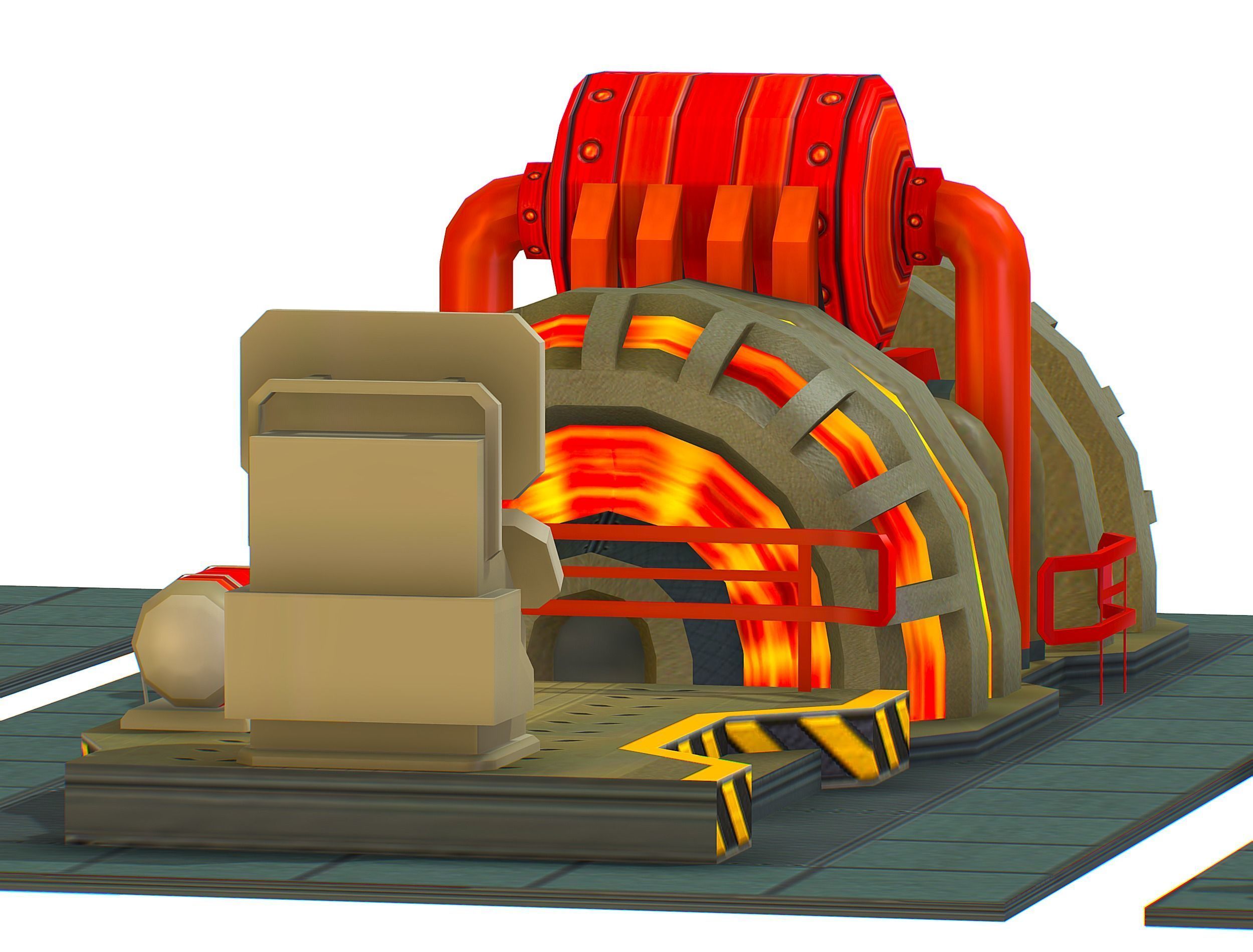 isometrical Installation Power Plant Generator Low-poly 3D model_34
