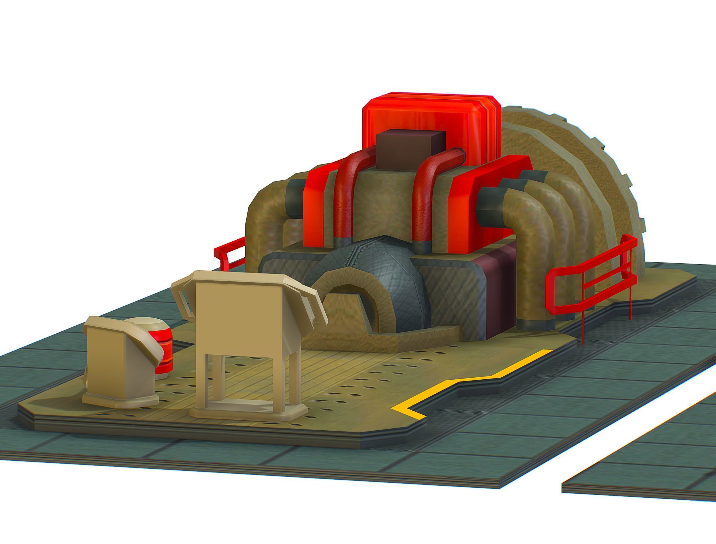 isometrical Installation Power Plant Generator Low-poly 3D model_38