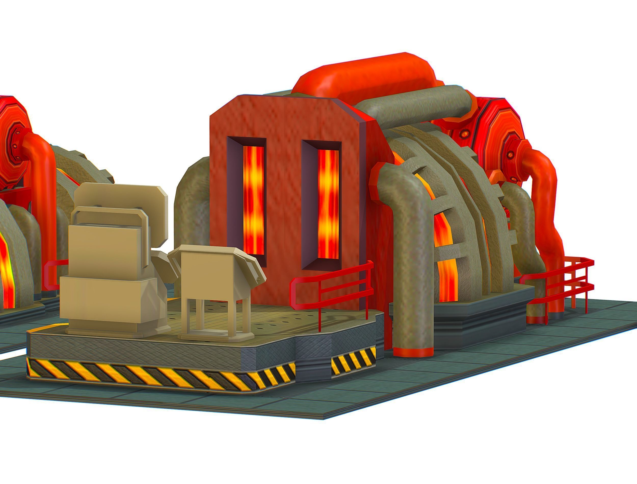 isometrical Installation Power Plant Generator Low-poly 3D model_30
