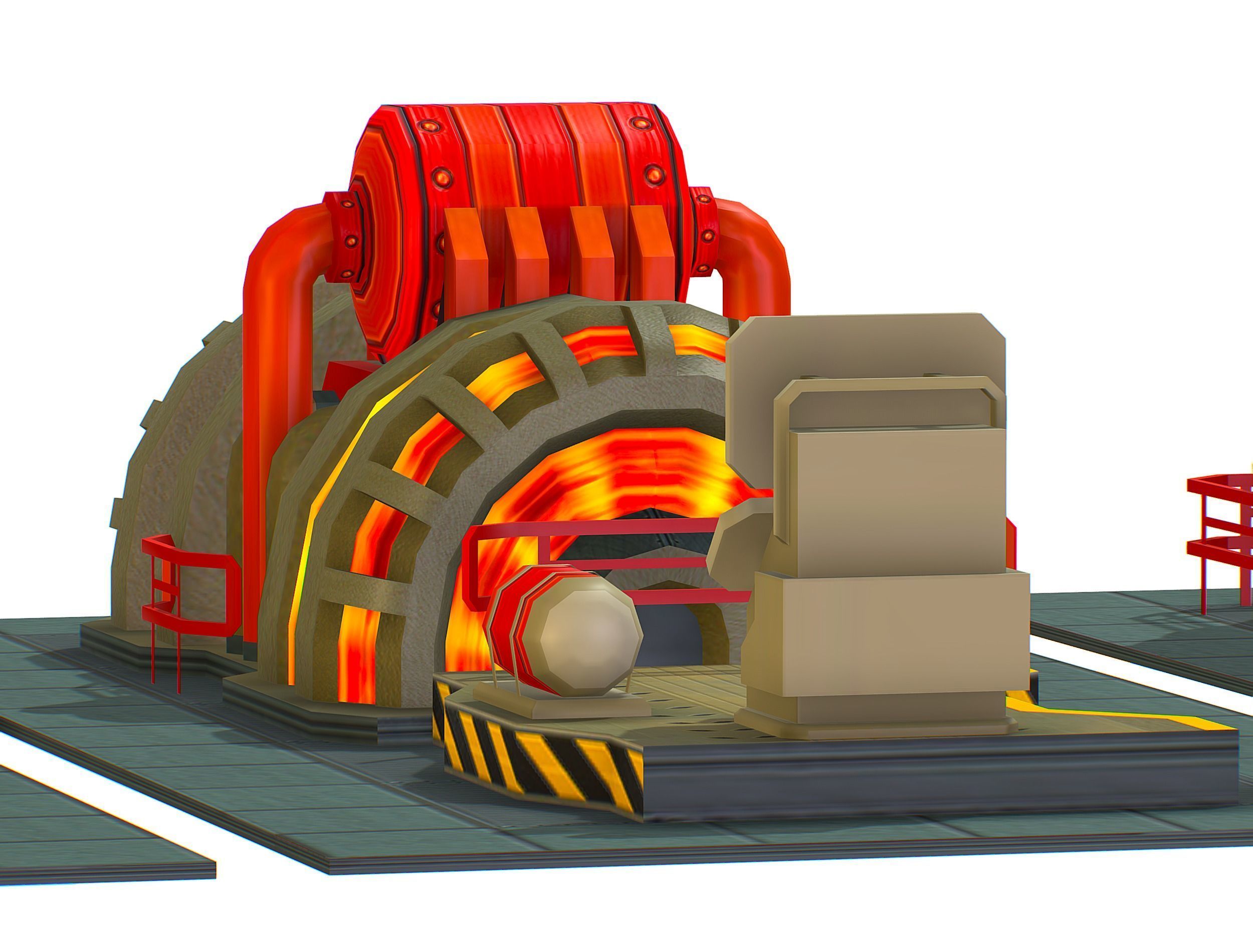 isometrical Installation Power Plant Generator Low-poly 3D model_35
