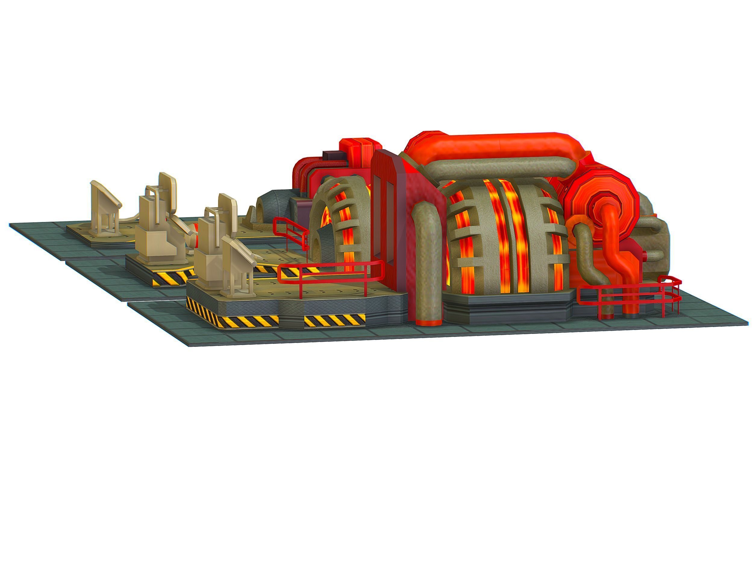 isometrical Installation Power Plant Generator Low-poly 3D model_20