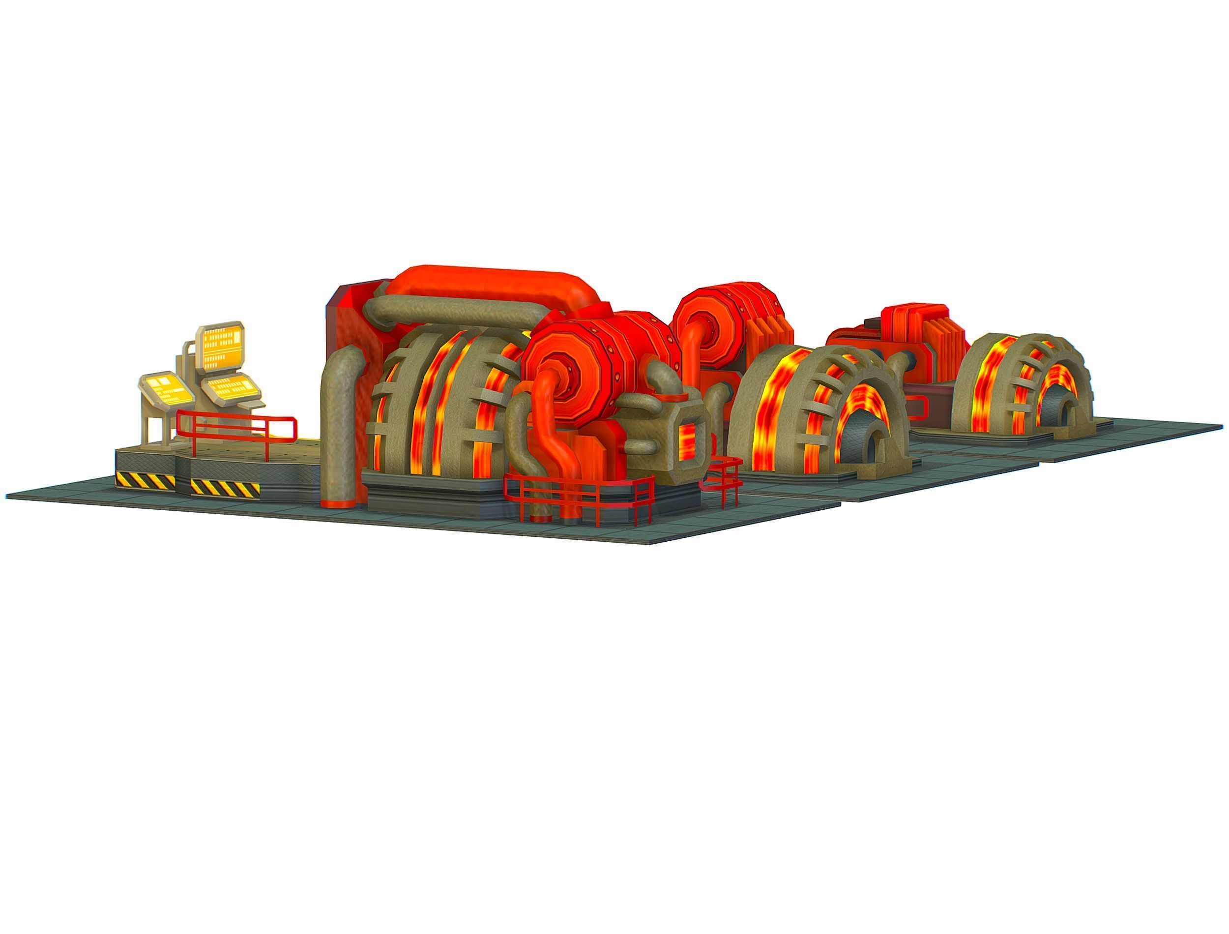 isometrical Installation Power Plant Generator Low-poly 3D model_18