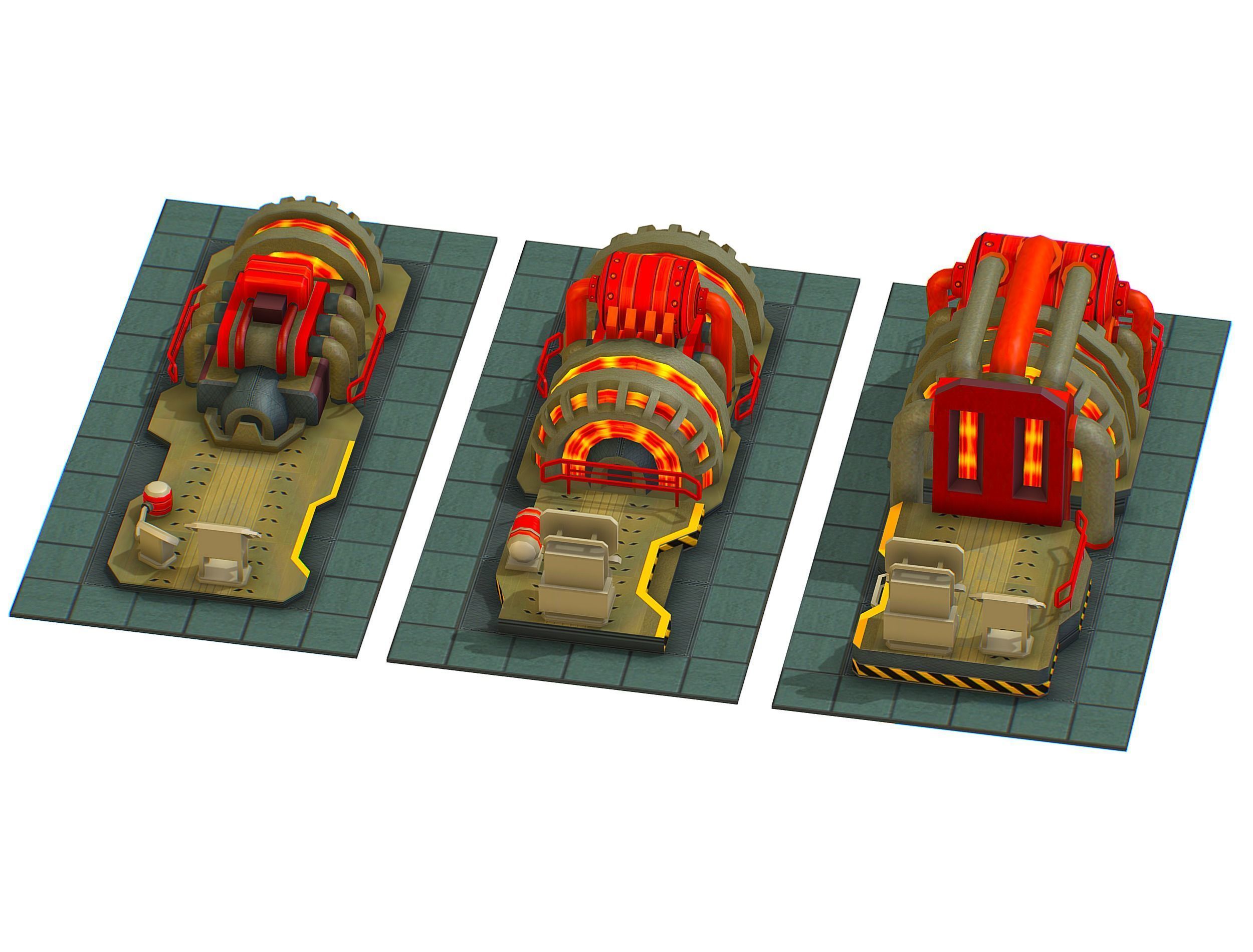 isometrical Installation Power Plant Generator Low-poly 3D model_9