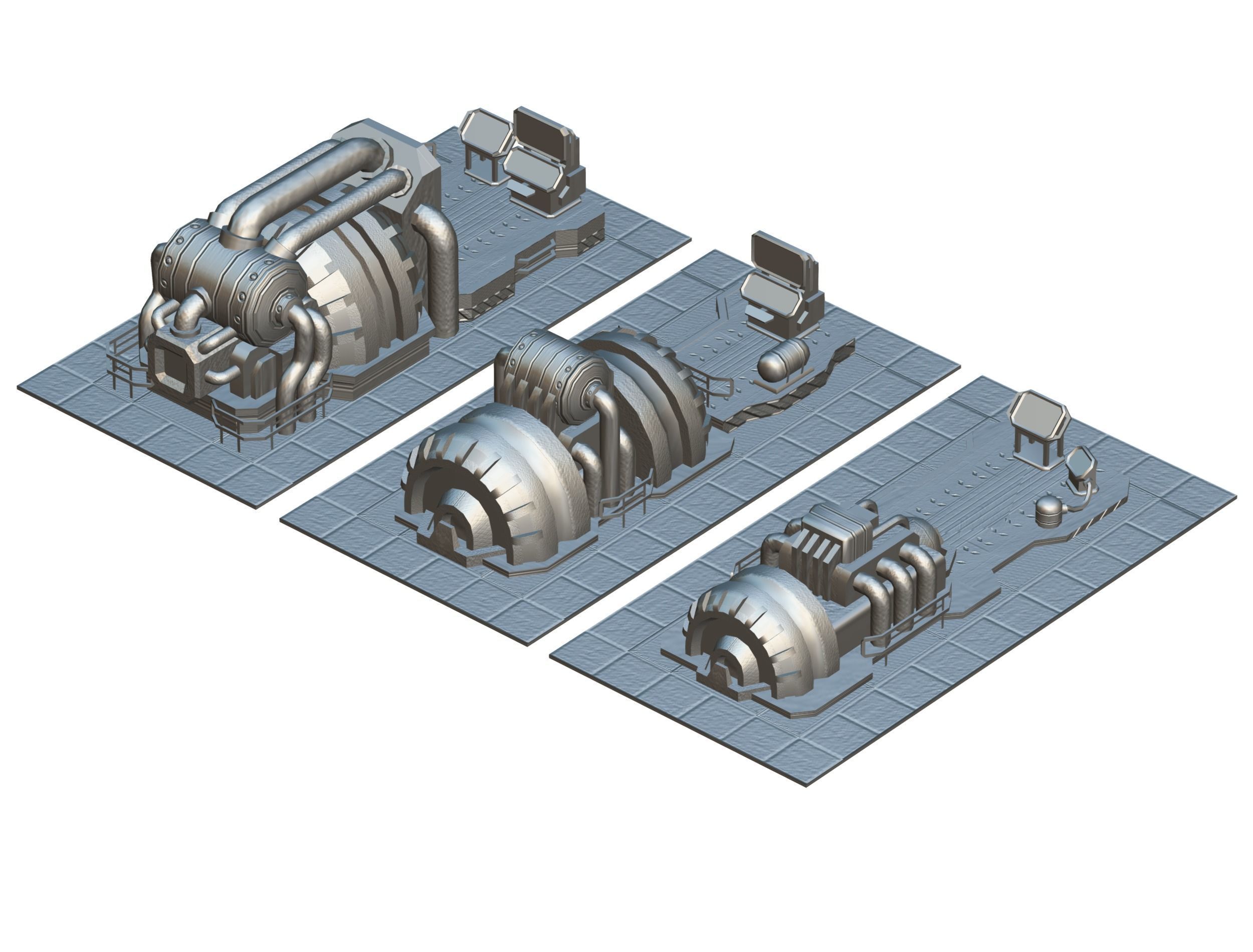 isometrical Installation Power Plant Generator Low-poly 3D model_42