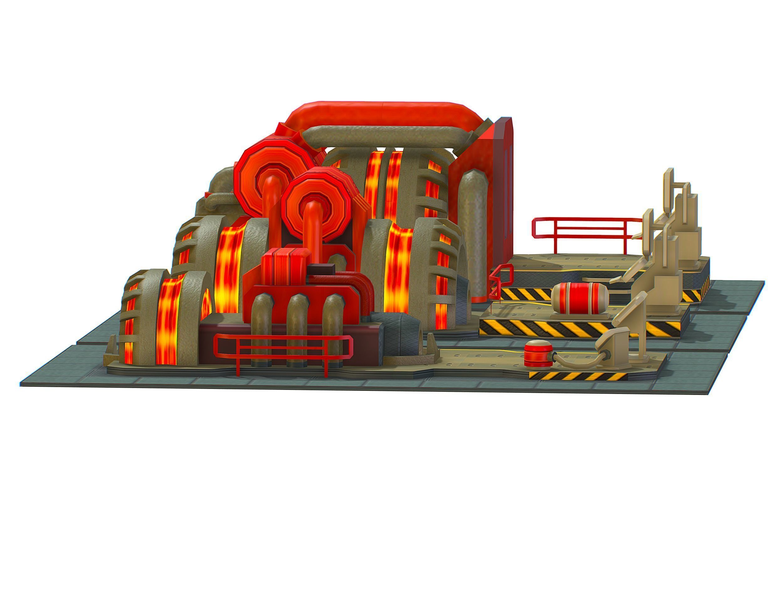 isometrical Installation Power Plant Generator Low-poly 3D model_25