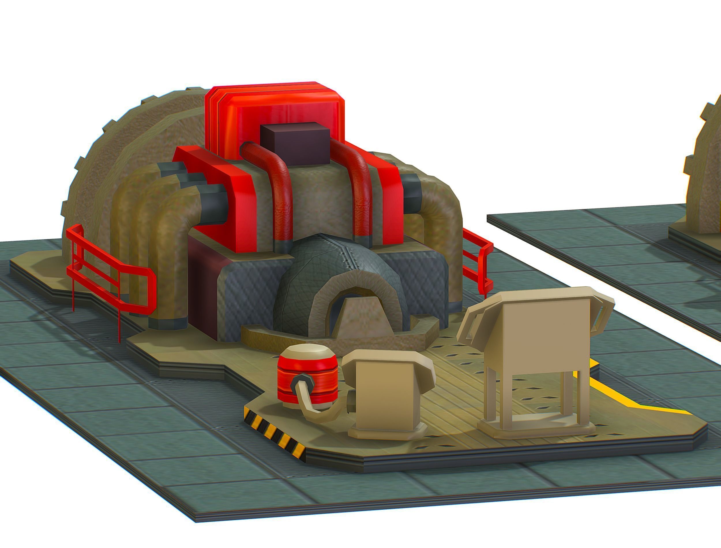 isometrical Installation Power Plant Generator Low-poly 3D model_39