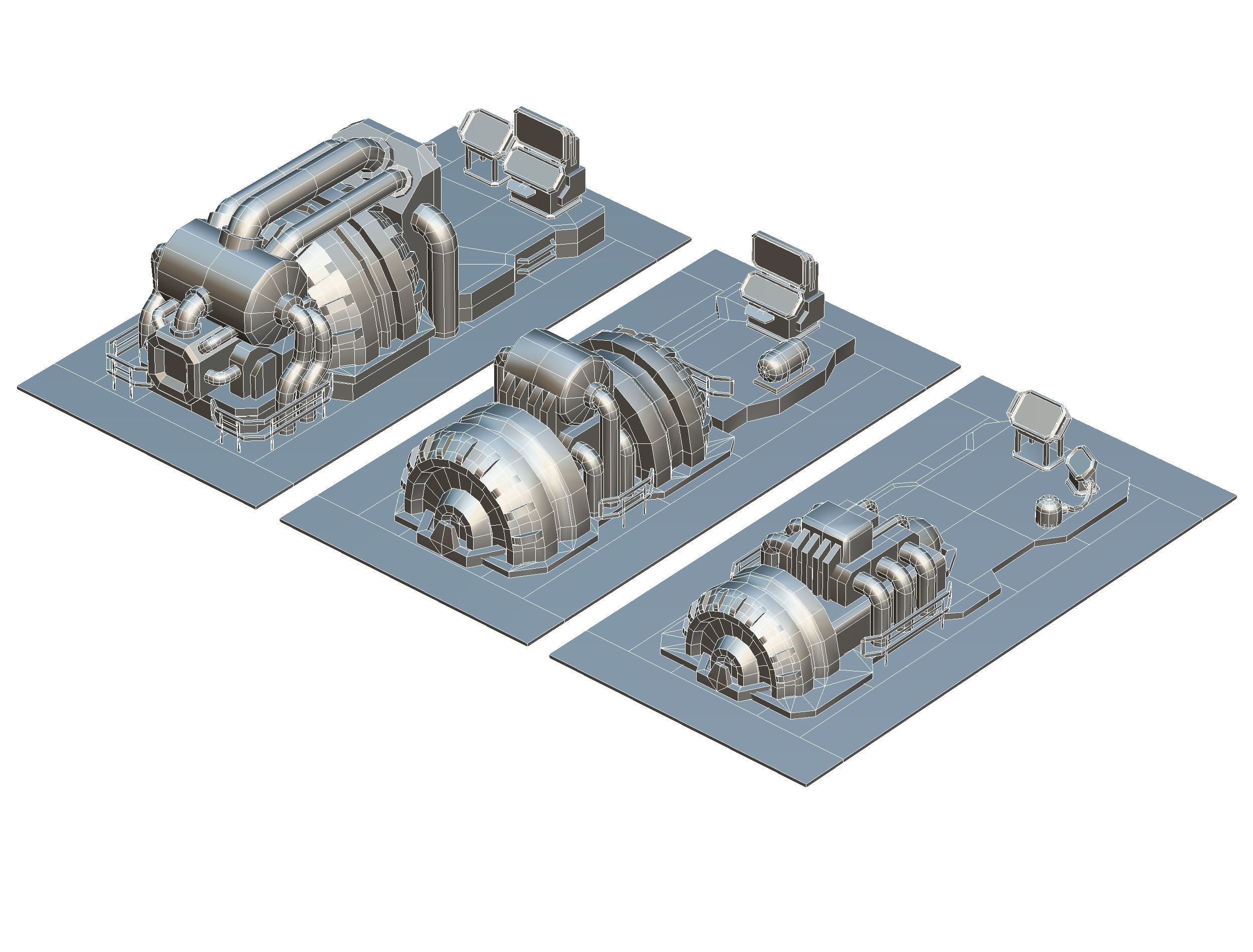 isometrical Installation Power Plant Generator Low-poly 3D model_41
