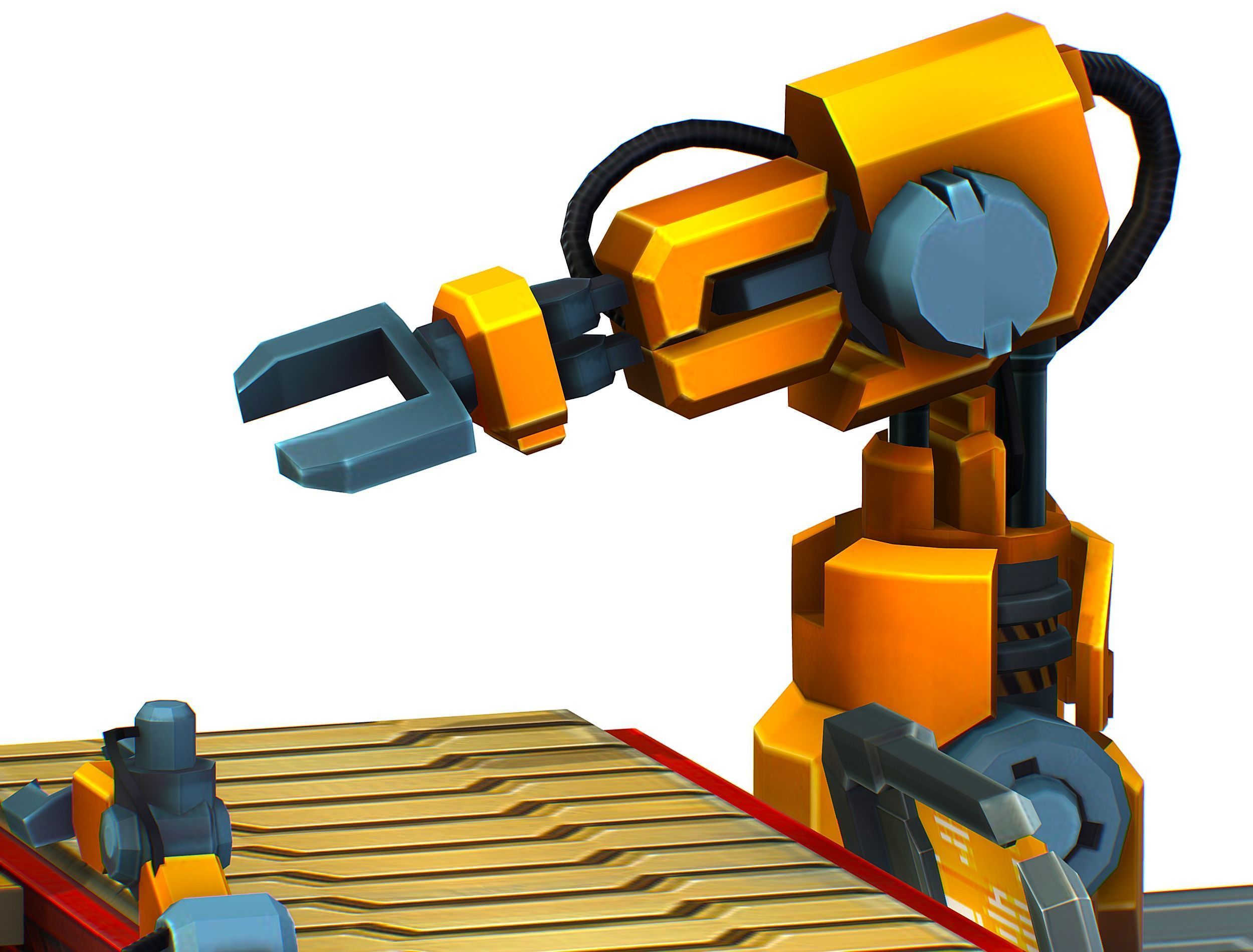 isometrical Mechanical Robot Assembly Conveyor 1 Low-poly 3D model_15