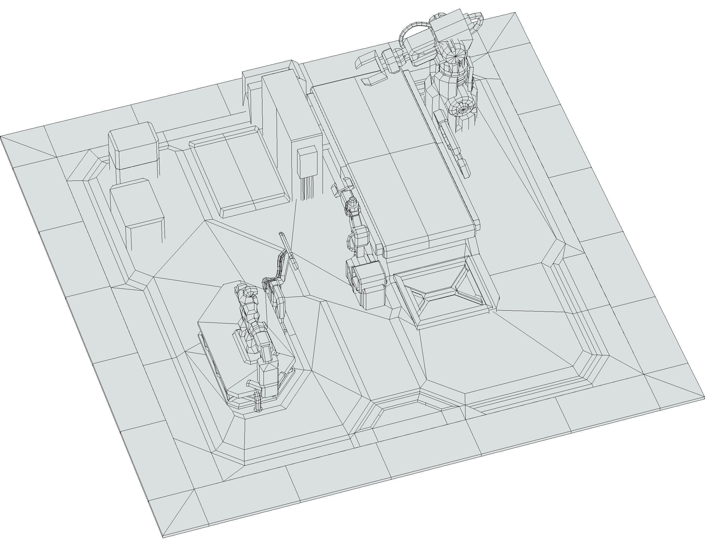 isometrical Mechanical Robot Assembly Conveyor 1 Low-poly 3D model_20