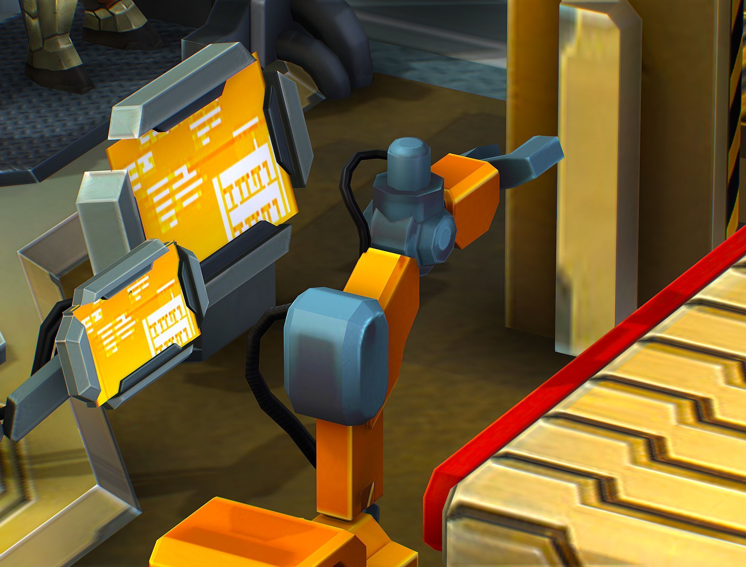 isometrical Mechanical Robot Assembly Conveyor 2 Low-poly 3D model_17