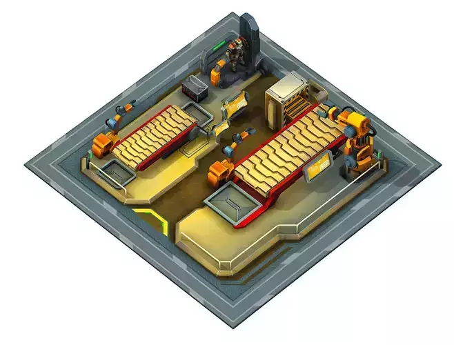 isometrical Mechanical Robot Assembly Conveyor 2