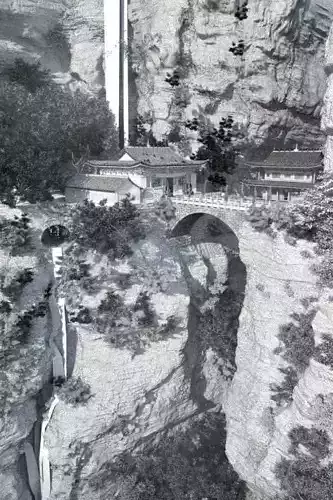 Chinese Houses On A Mountain