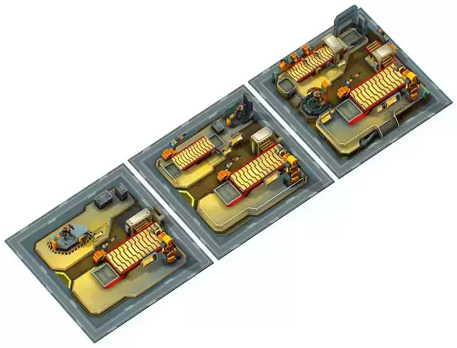 isometrical Mechanical Robot Assembly Conveyor ALL