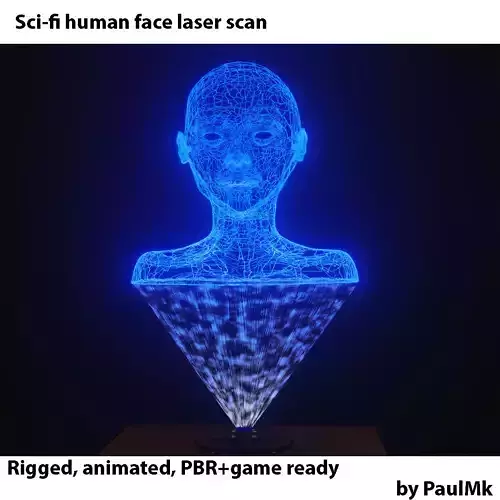 Sci-fi human scan projection