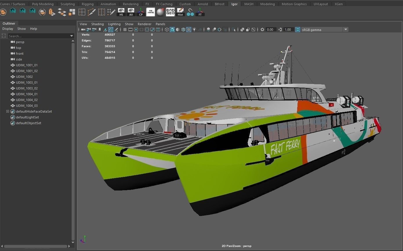 High speed catamaran ferry 3D model_18
