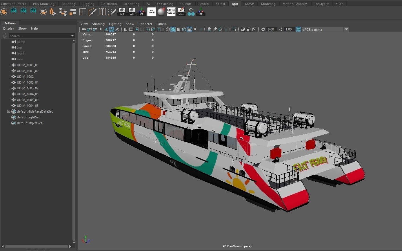 High speed catamaran ferry 3D model_19