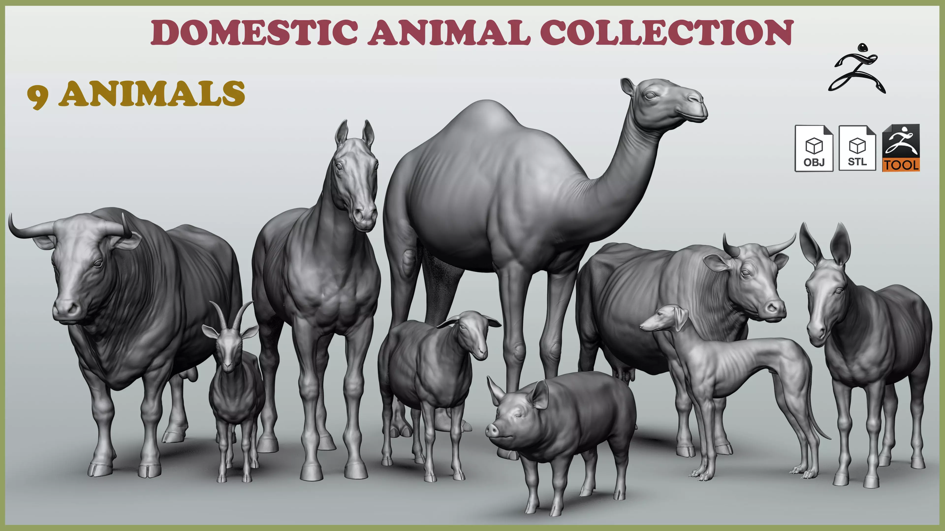 Domestic animal collection 3D model_0