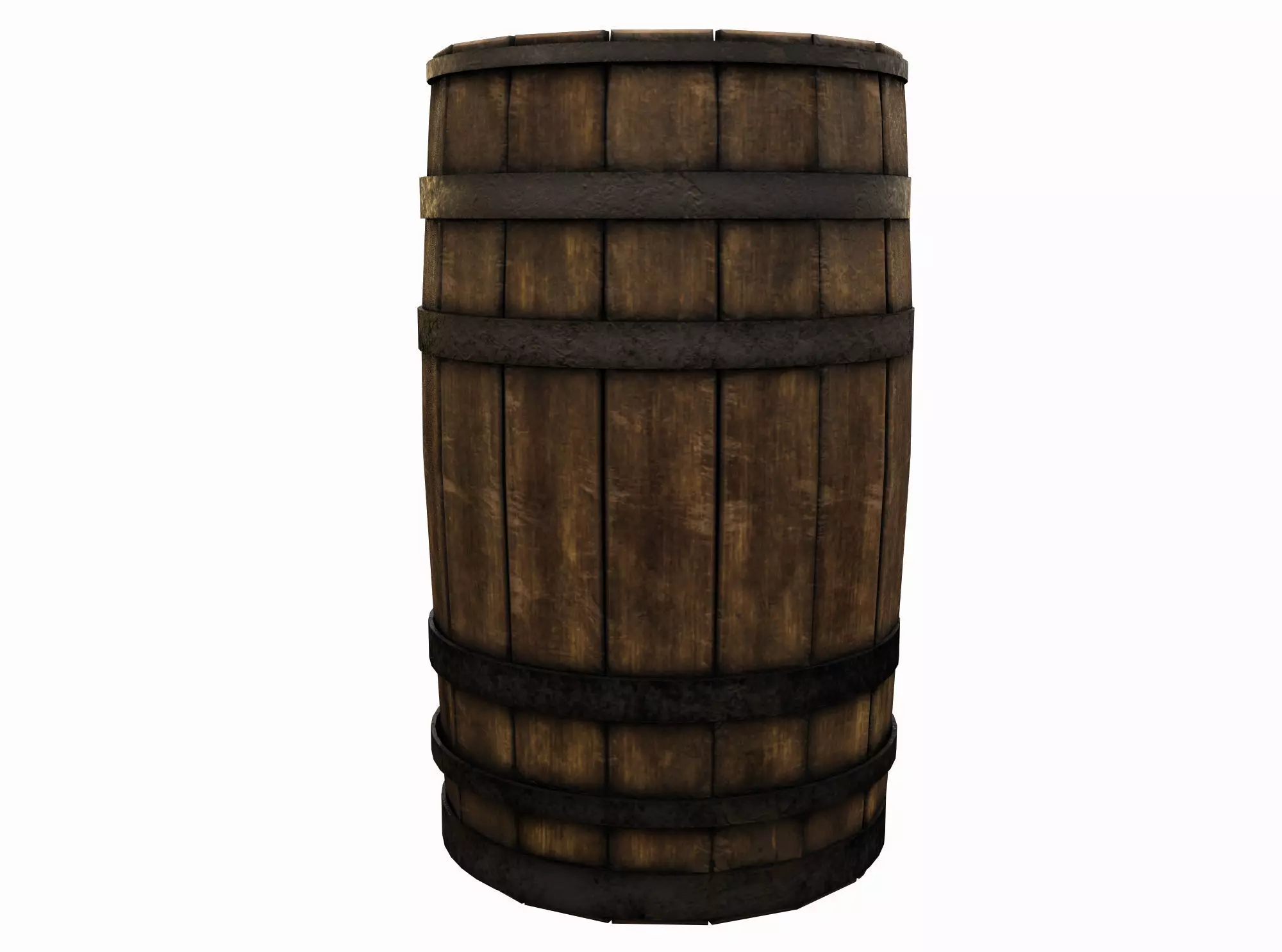 Barrel Wooden Low-poly 3D model_0