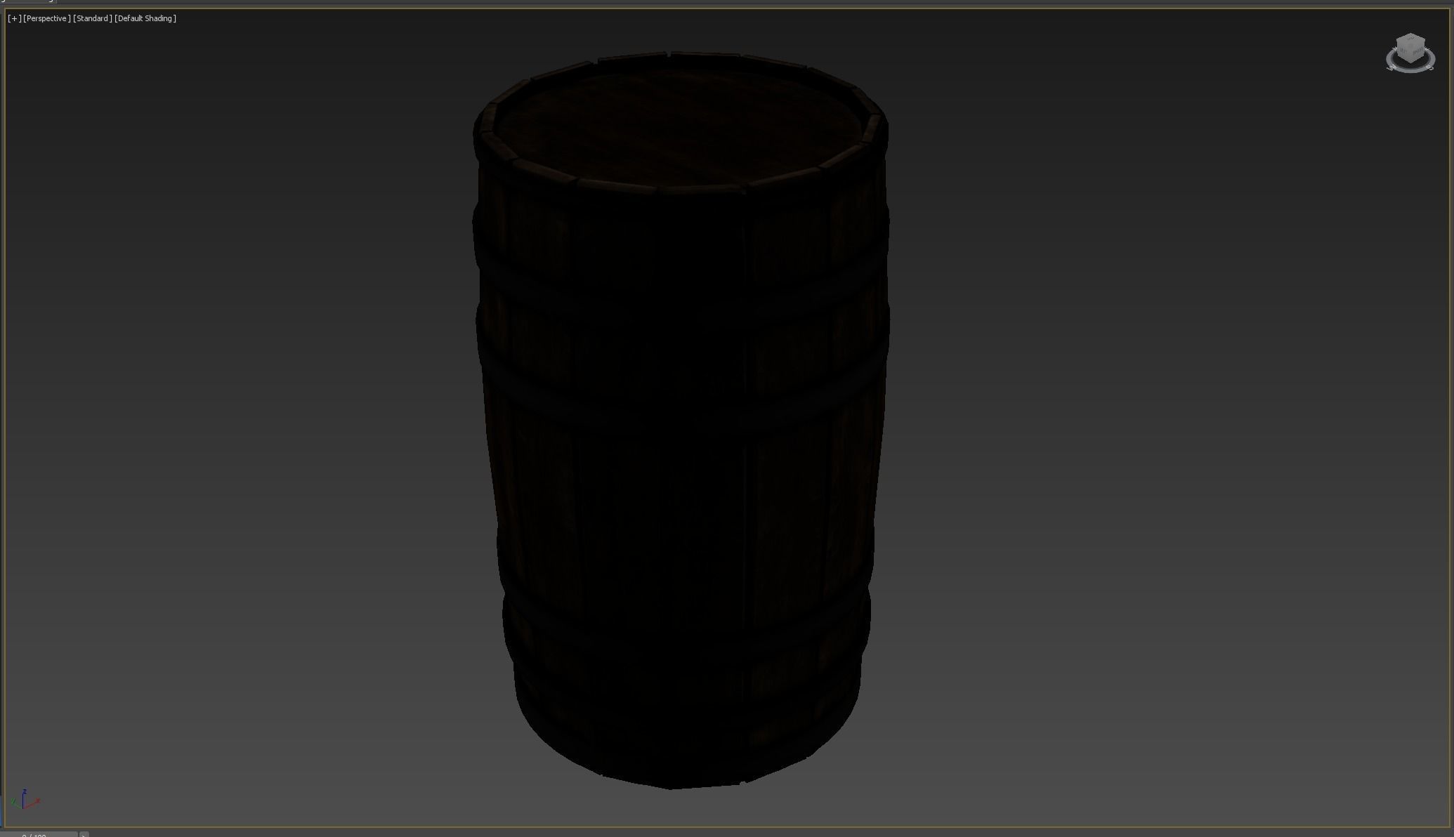 Barrel Wooden Low-poly 3D model_3