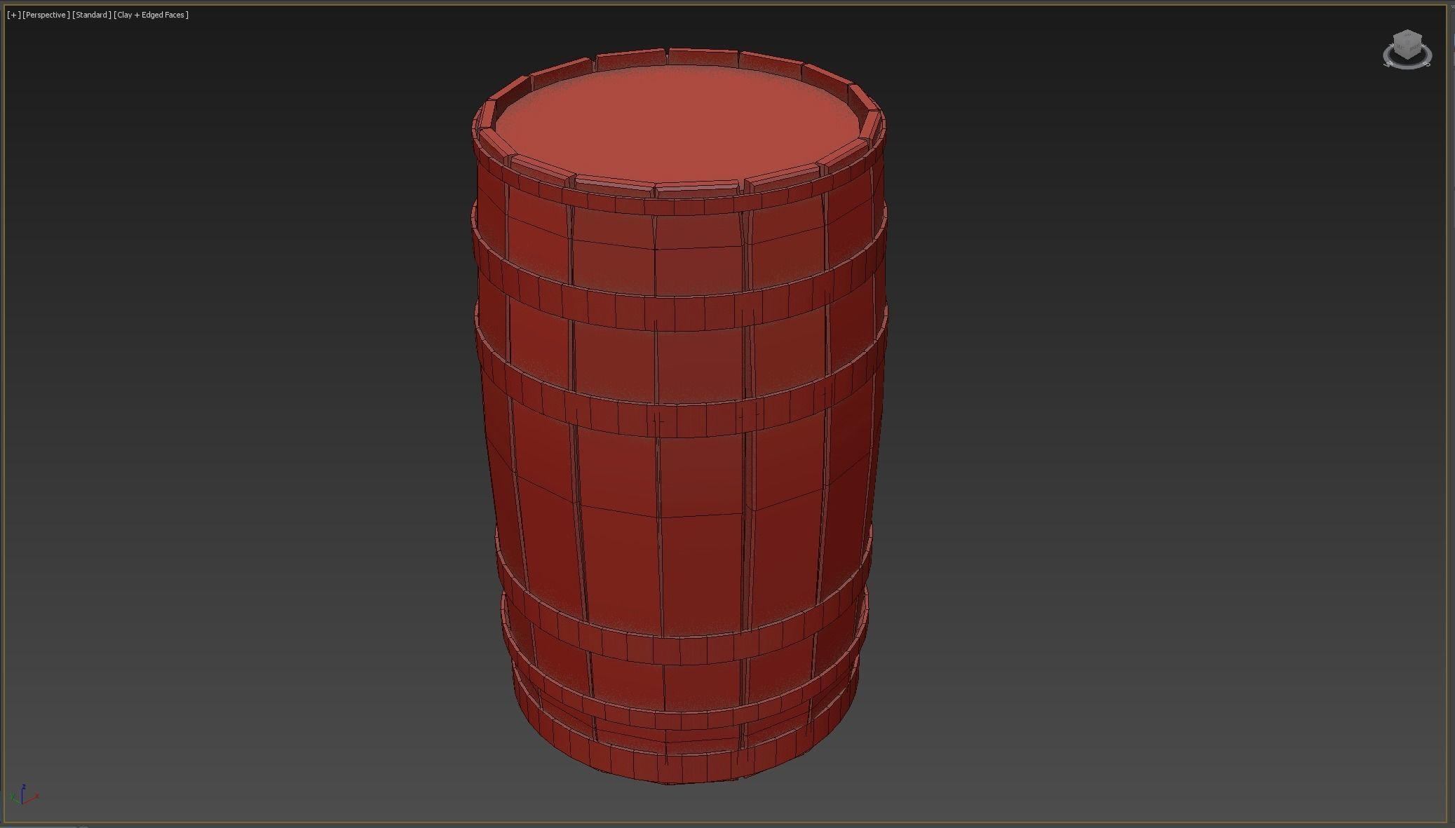 Barrel Wooden Low-poly 3D model_2