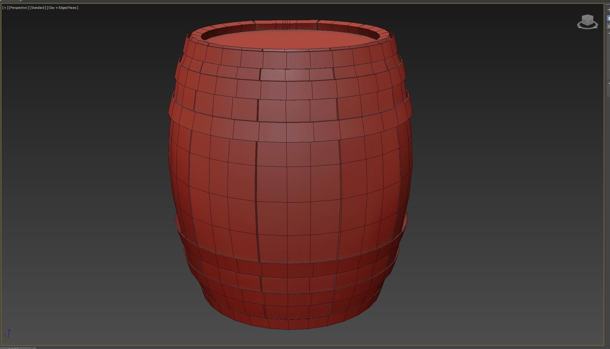 Barrel Wooden Low-poly 3D model_4