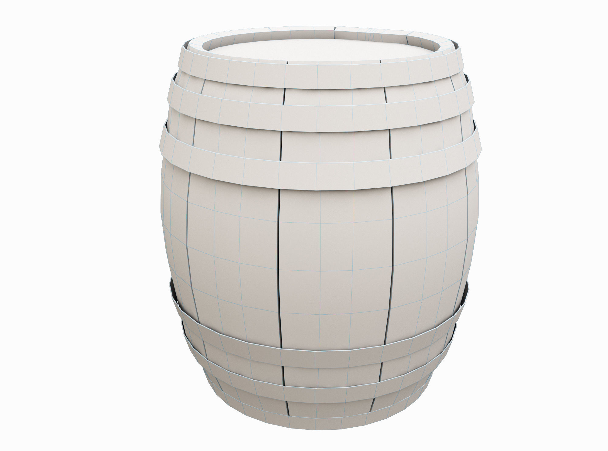 Barrel Wooden Low-poly 3D model_3