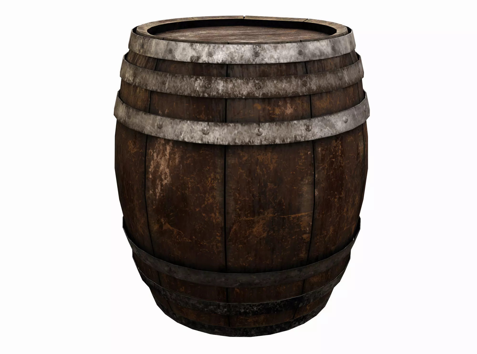 Barrel Wooden Low-poly 3D model_0