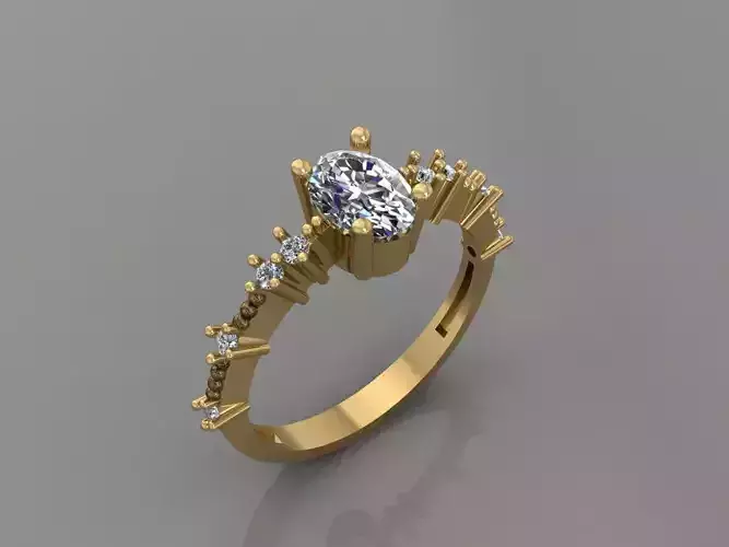 Ring 3D Print 3D print model 3D print model gold with topaz and diamonds