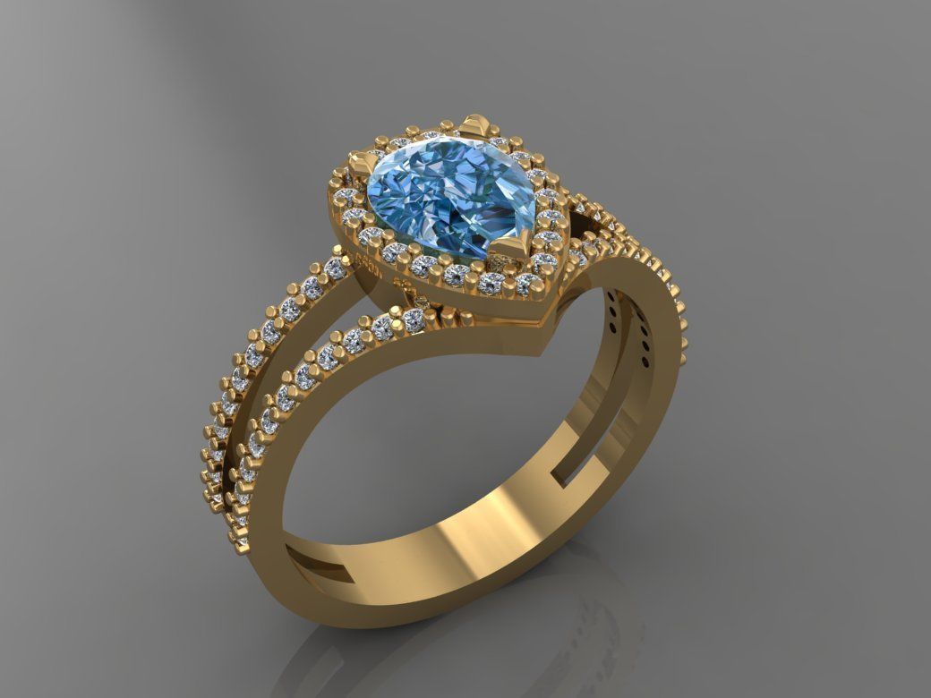 Ring 3D Print 3D print model 3D print model gold engagement w... 3D print model_1