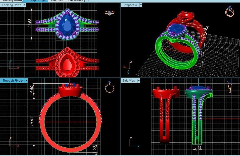 Ring 3D Print 3D print model 3D print model gold engagement w... 3D print model_5