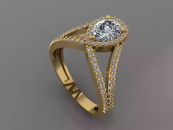 Ring 3D Print 3D print model 3D print model amethyst engagement