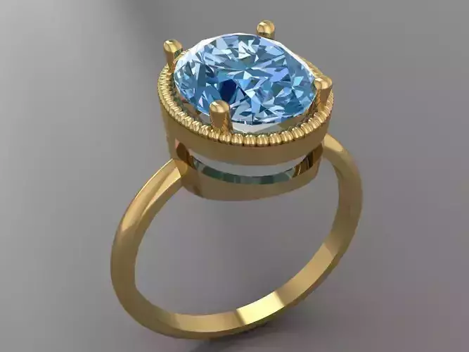 Ring 3D Print 3D print model 3D print model emerald stone gold