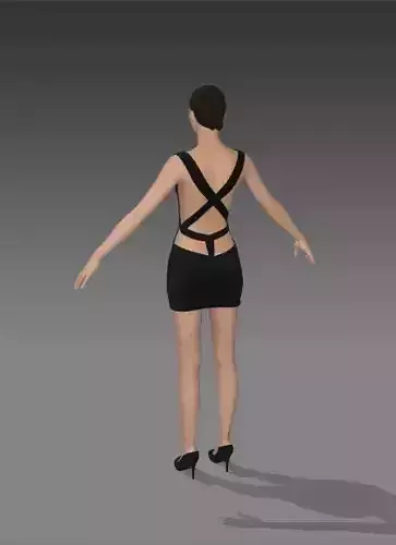 DRESS BACK DECOLETTE BLACK COLOR X STRAP 