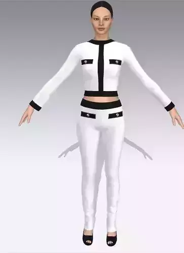 BLOUSE AND PANT  BLACK AND WHITE 