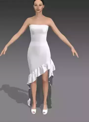 DRESS STRAPLESS LOOK ASYMETRIC