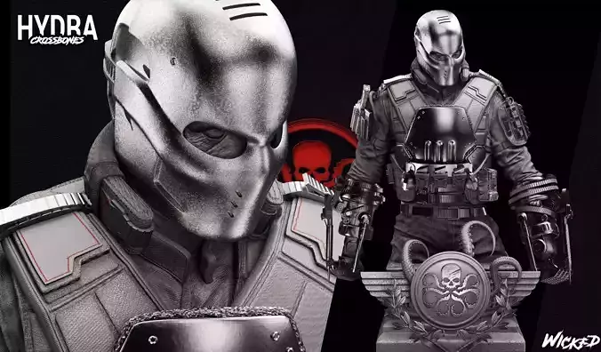 Wicked Crossbones Bust Tested and ready for 3d printing