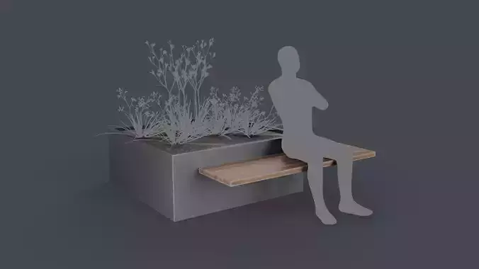 Modern Outdoor Bench 114 PBR Game Ready