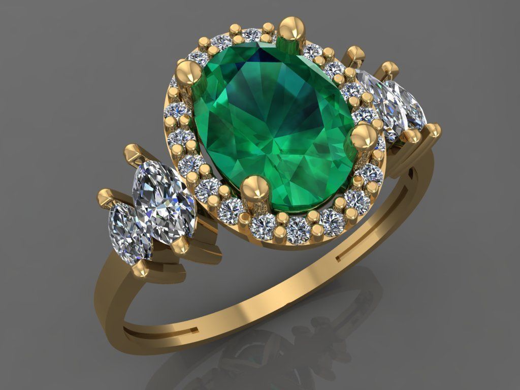 Ring 3D Print 3D print model 3D print model topaz and diamond... 3D print model_3