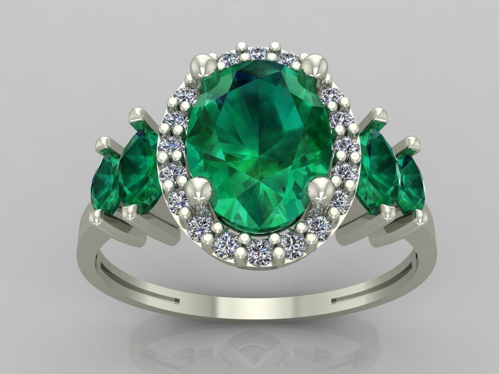 Ring 3D Print 3D print model 3D print model topaz and diamond... 3D print model_5