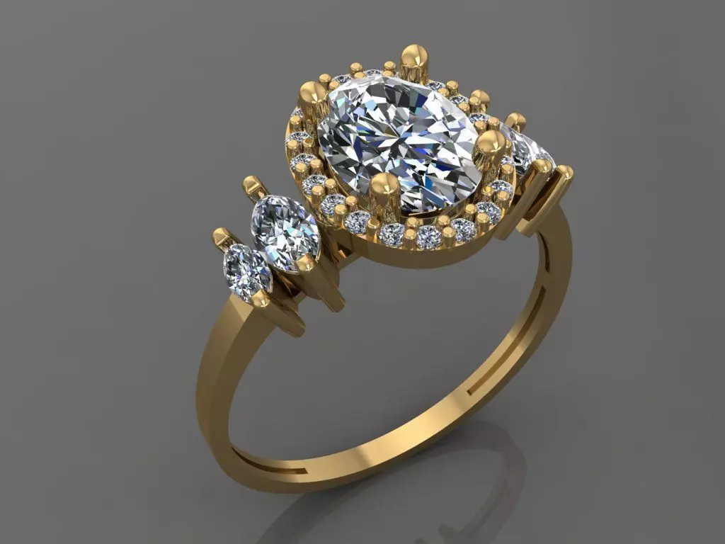 Ring 3D Print 3D print model 3D print model topaz and diamond... 3D print model_0