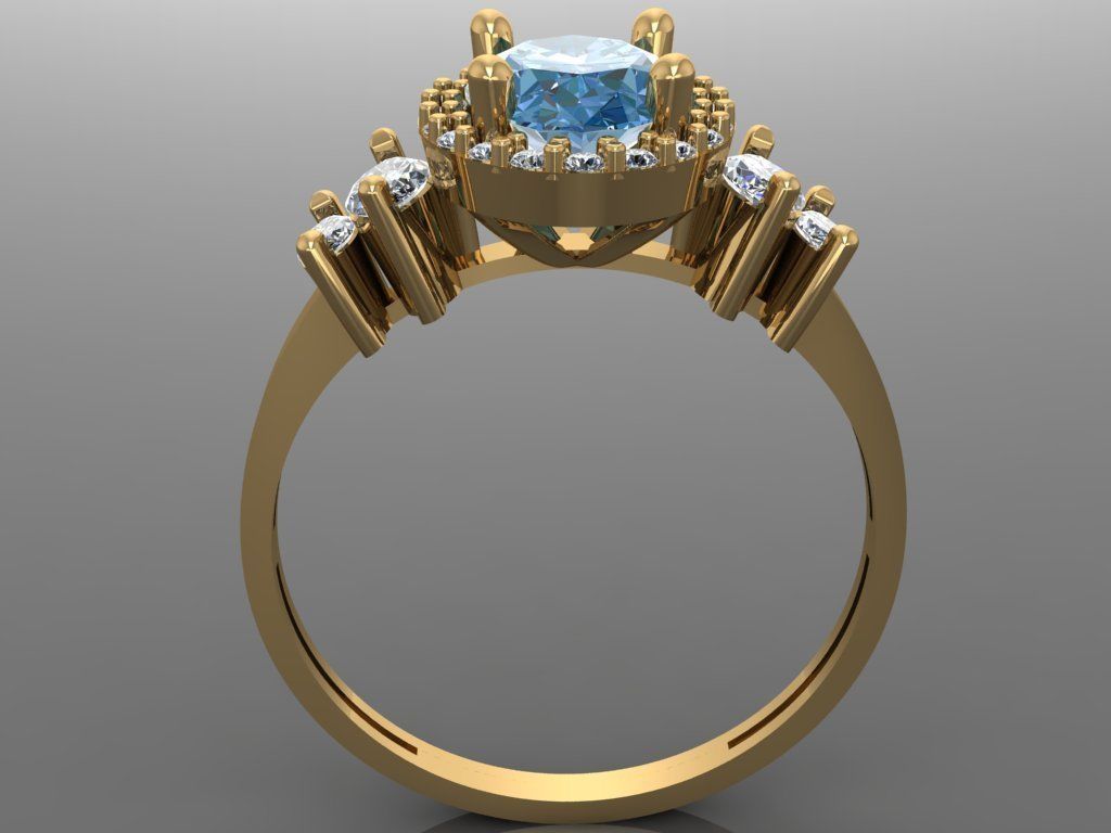 Ring 3D Print 3D print model 3D print model topaz and diamond... 3D print model_1
